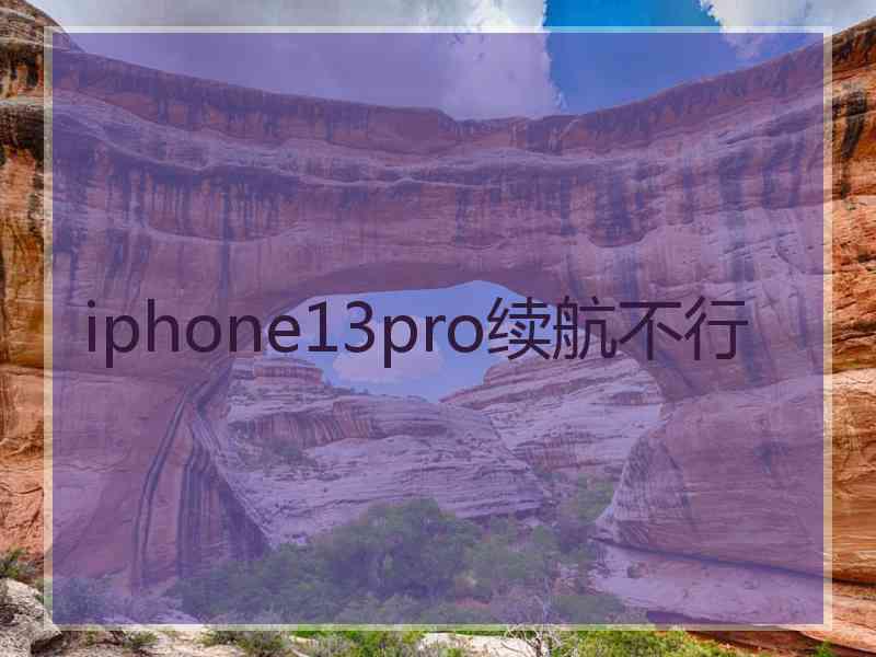 iphone13pro续航不行