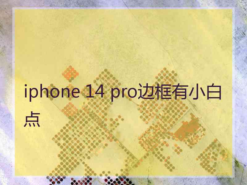 iphone 14 pro边框有小白点