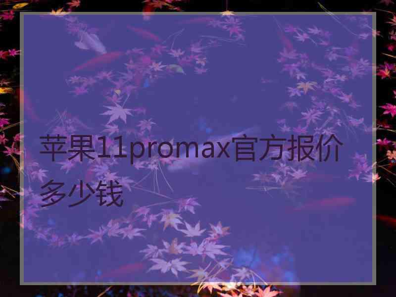 苹果11promax官方报价多少钱