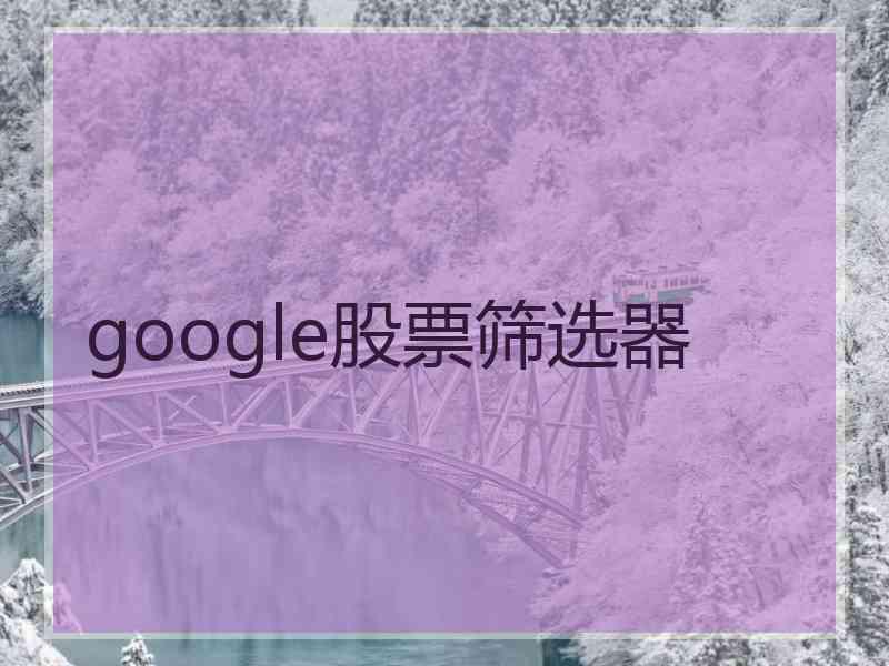 google股票筛选器