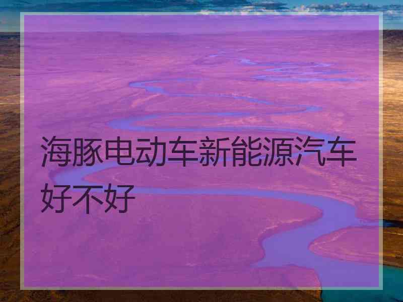 海豚电动车新能源汽车好不好