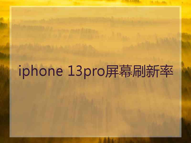 iphone 13pro屏幕刷新率