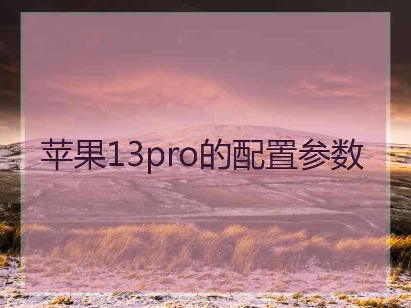 苹果13pro的配置参数