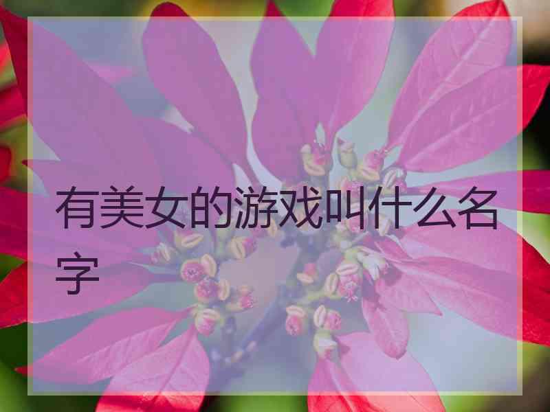 有美女的游戏叫什么名字