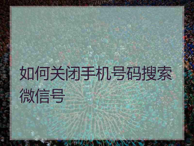 如何关闭手机号码搜索微信号