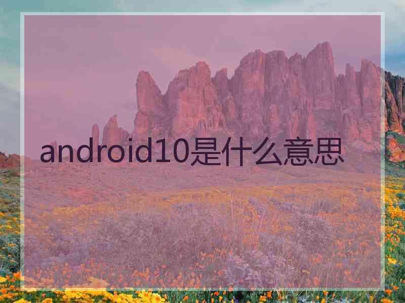 android10是什么意思