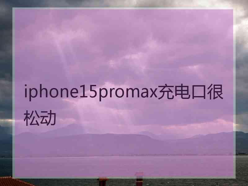 iphone15promax充电口很松动