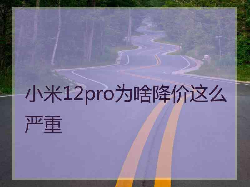 小米12pro为啥降价这么严重