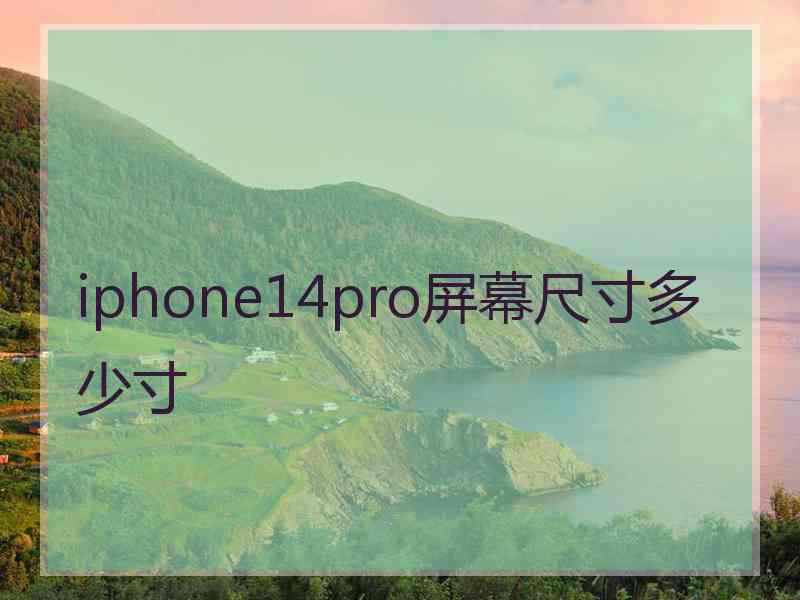 iphone14pro屏幕尺寸多少寸