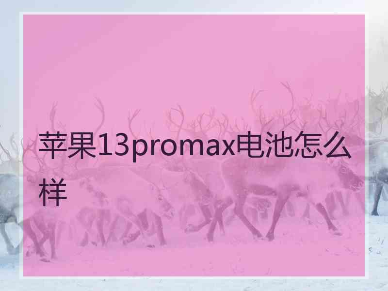 苹果13promax电池怎么样