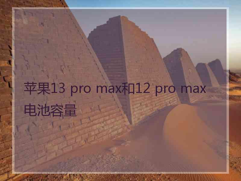 苹果13 pro max和12 pro max电池容量