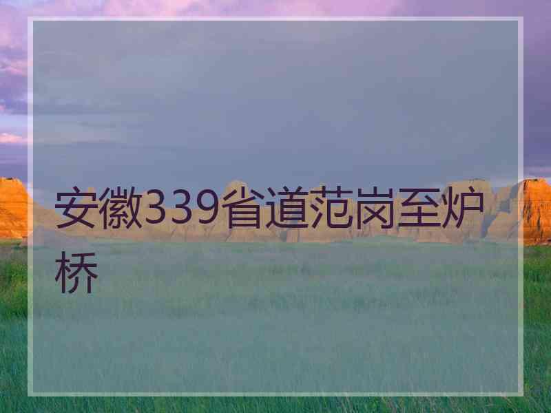 安徽339省道范岗至炉桥