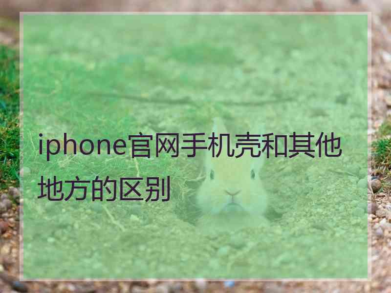 iphone官网手机壳和其他地方的区别