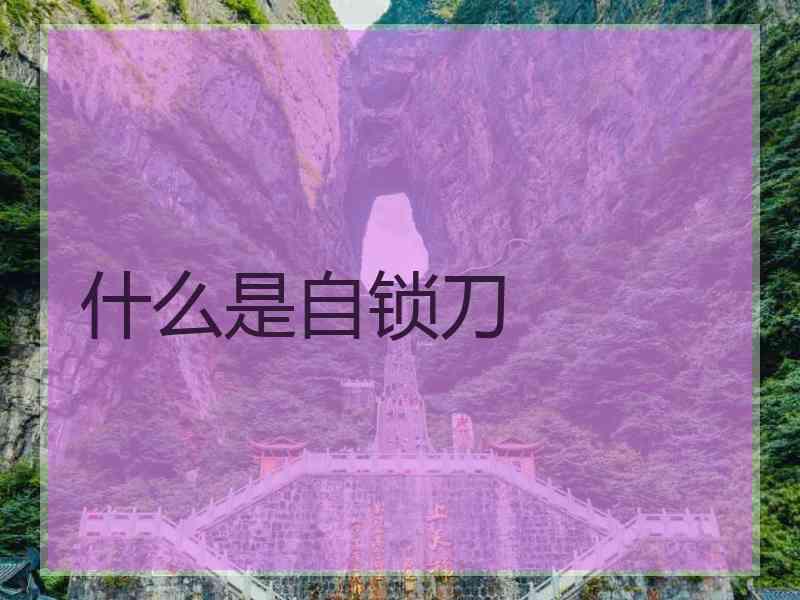 什么是自锁刀