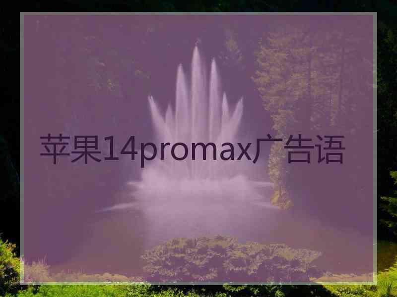 苹果14promax广告语