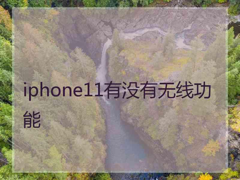 iphone11有没有无线功能