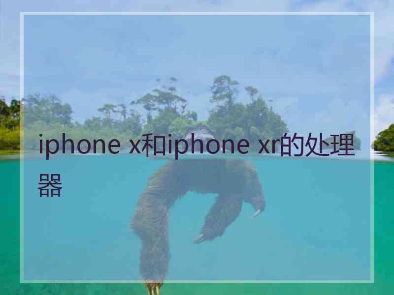 iphone x和iphone xr的处理器