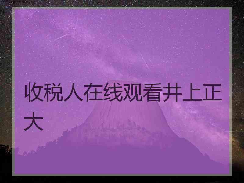 收税人在线观看井上正大