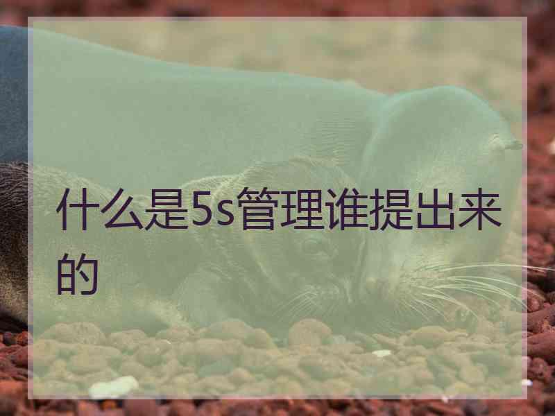 什么是5s管理谁提出来的