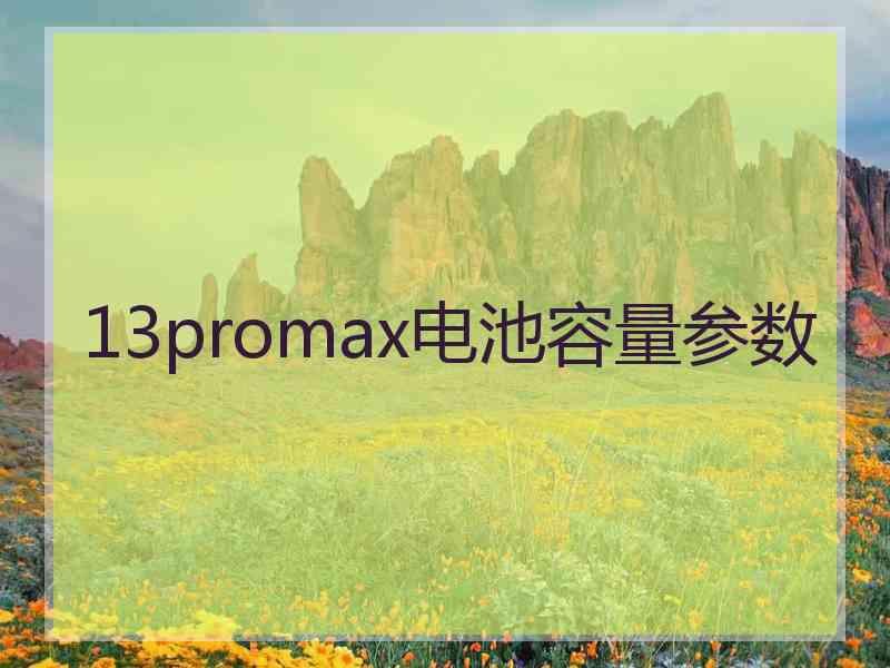 13promax电池容量参数