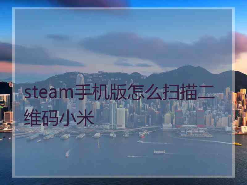 steam手机版怎么扫描二维码小米