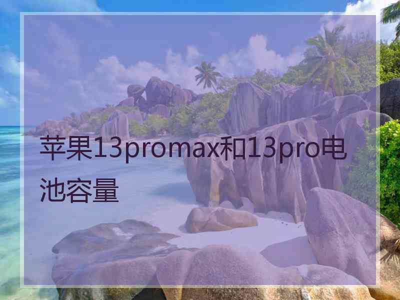 苹果13promax和13pro电池容量