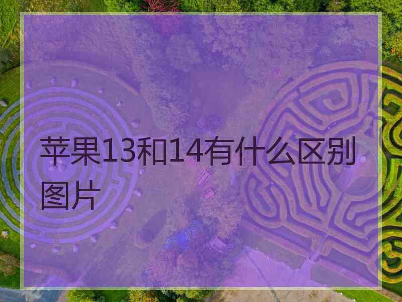 苹果13和14有什么区别图片