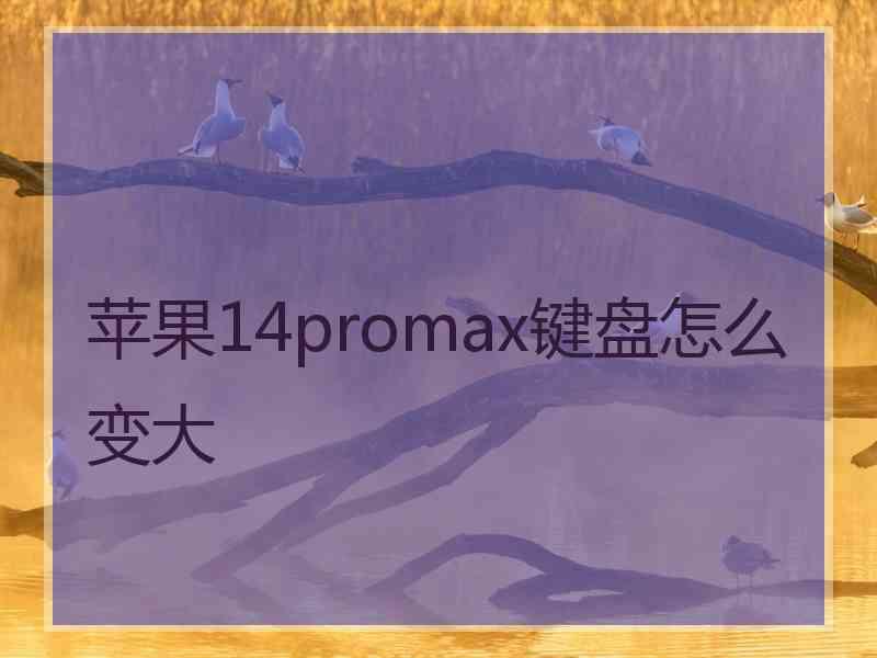 苹果14promax键盘怎么变大