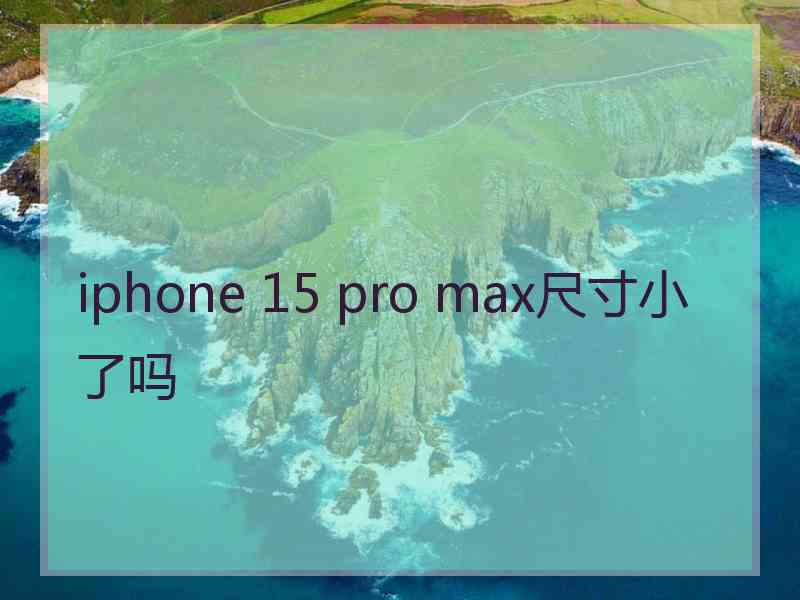 iphone 15 pro max尺寸小了吗