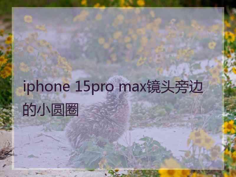 iphone 15pro max镜头旁边的小圆圈