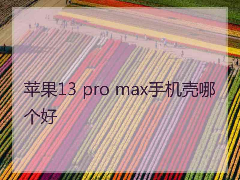 苹果13 pro max手机壳哪个好