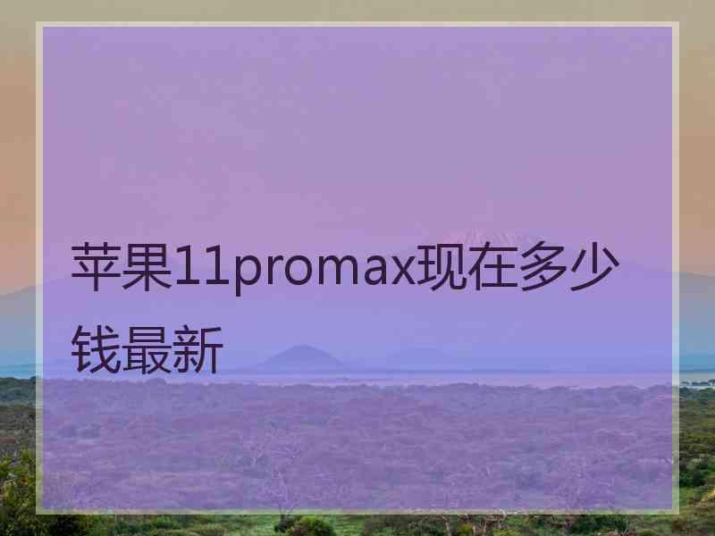 苹果11promax现在多少钱最新