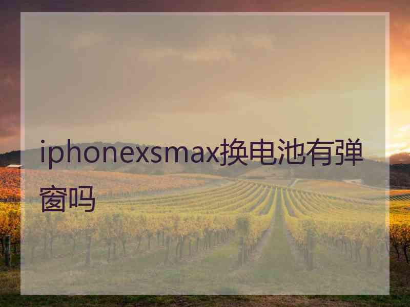 iphonexsmax换电池有弹窗吗