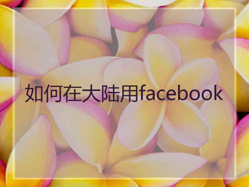 如何在大陆用facebook