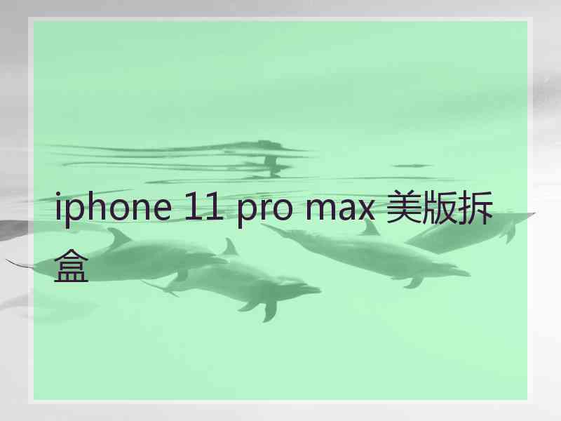 iphone 11 pro max 美版拆盒