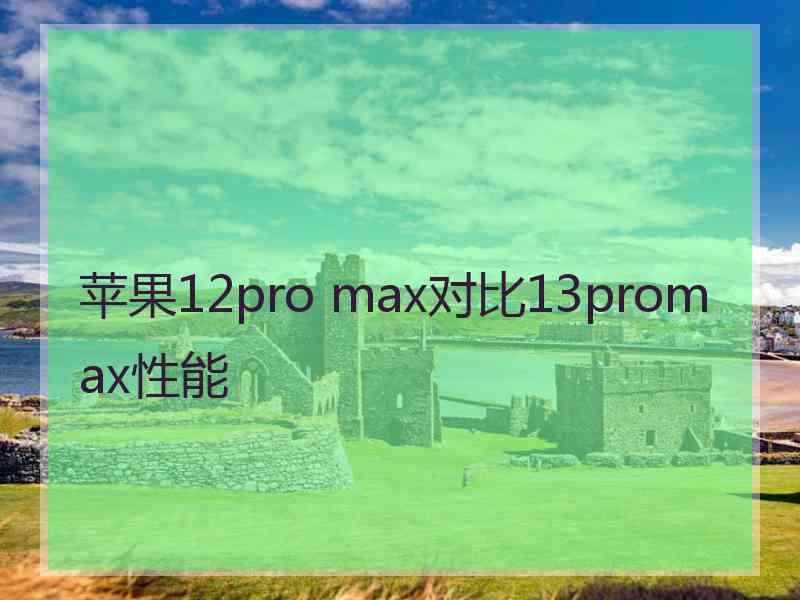 苹果12pro max对比13promax性能