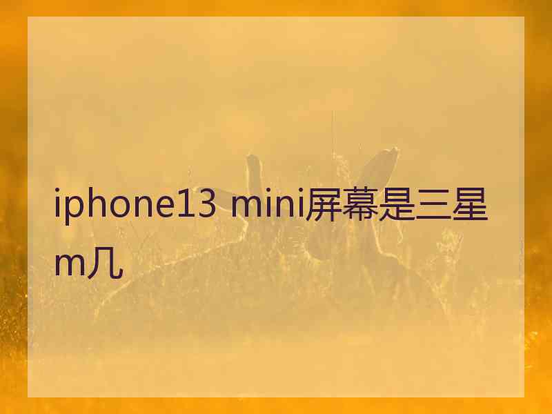 iphone13 mini屏幕是三星m几