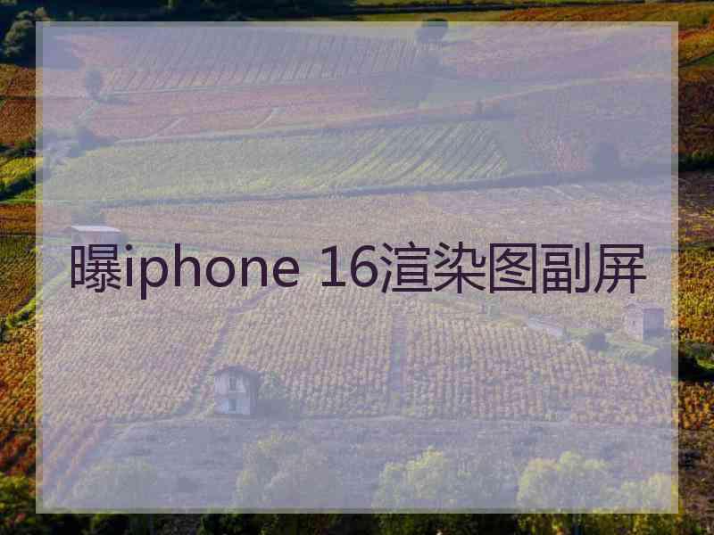 曝iphone 16渲染图副屏