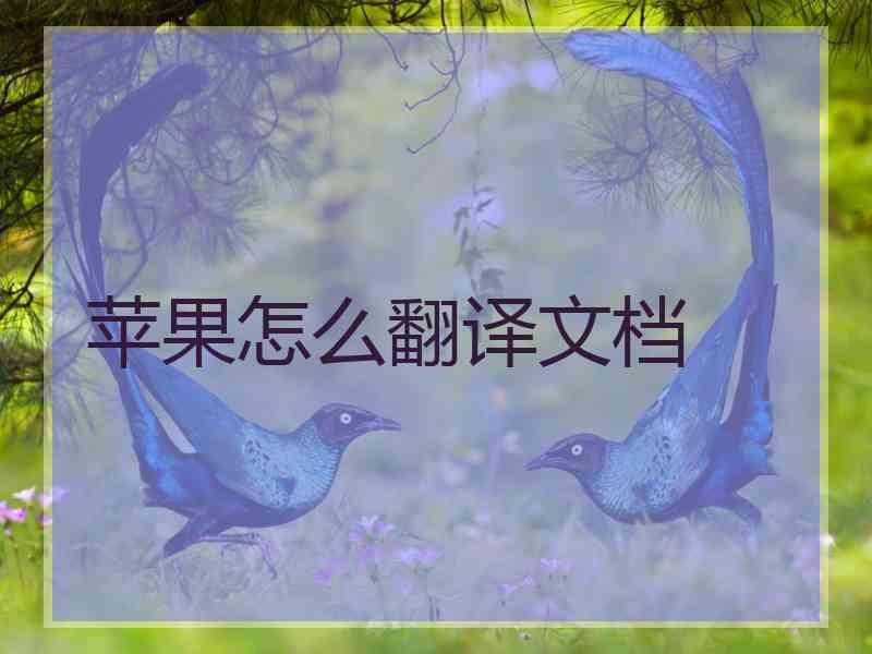 苹果怎么翻译文档