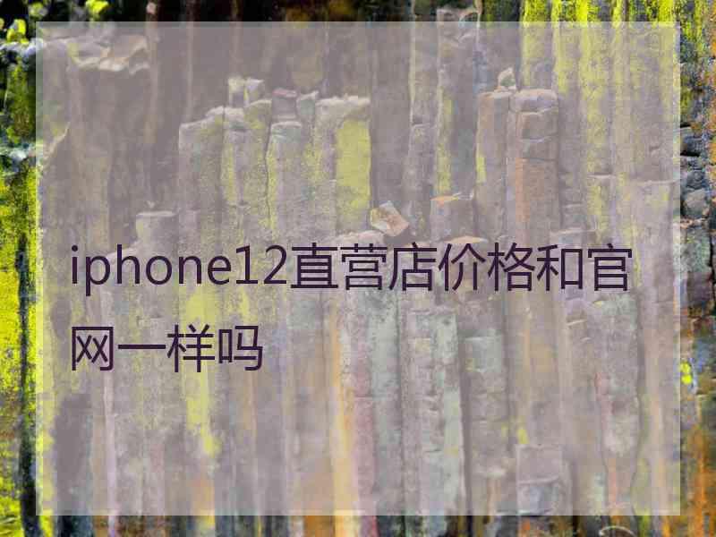 iphone12直营店价格和官网一样吗