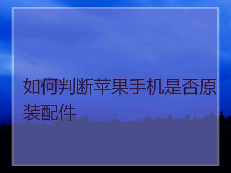 如何判断苹果手机是否原装配件