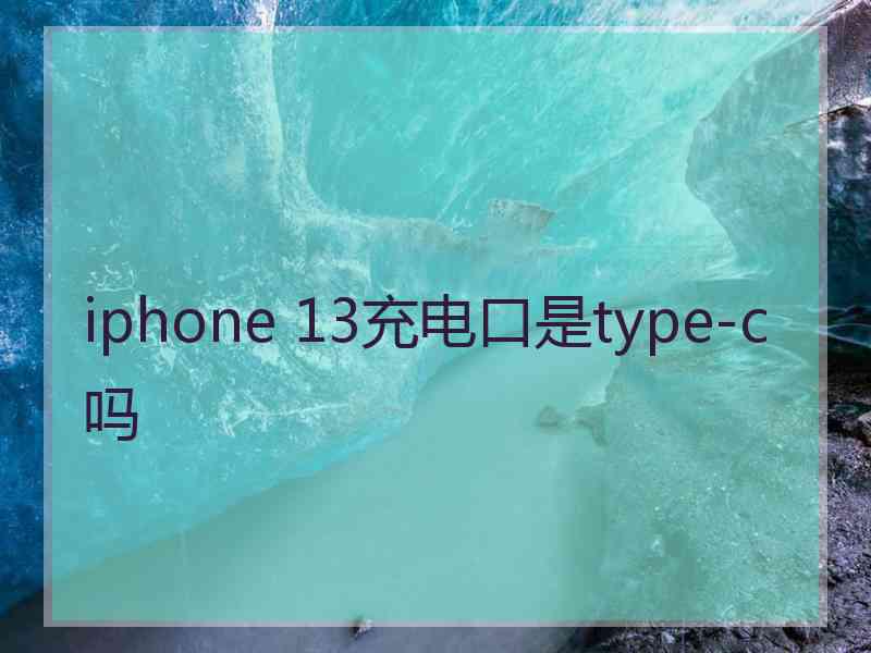 iphone 13充电口是type-c吗