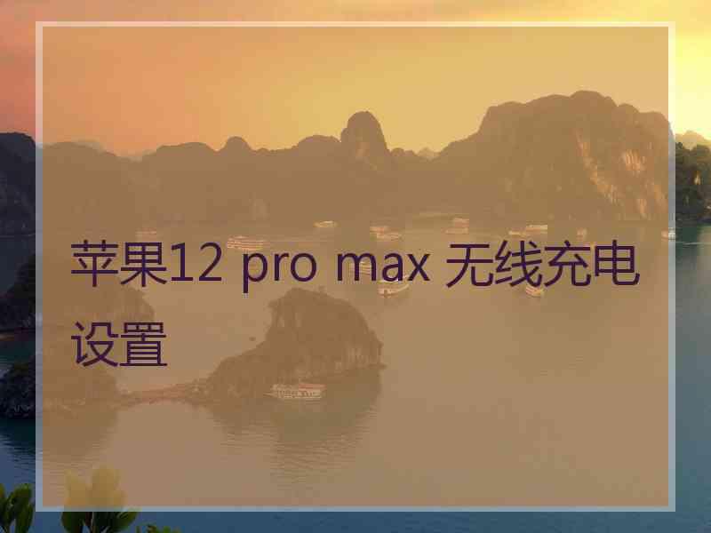 苹果12 pro max 无线充电设置