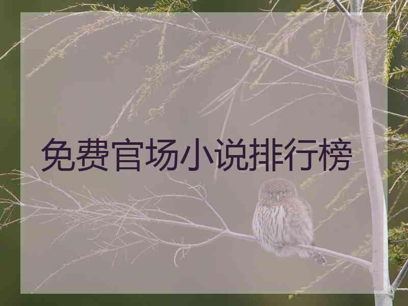 免费官场小说排行榜