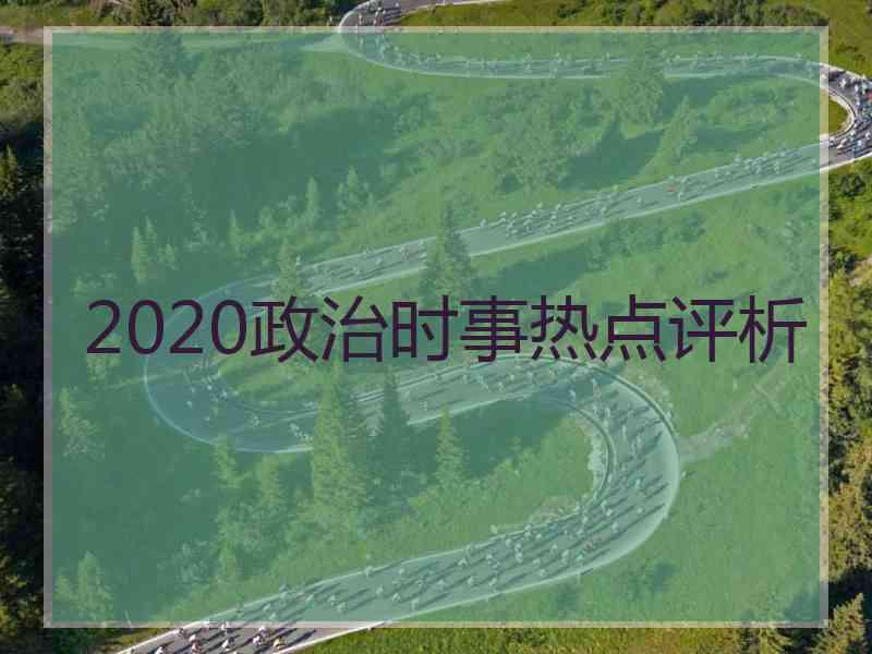 2020政治时事热点评析