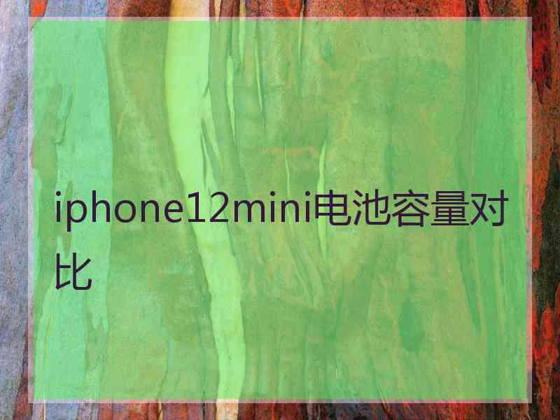 iphone12mini电池容量对比