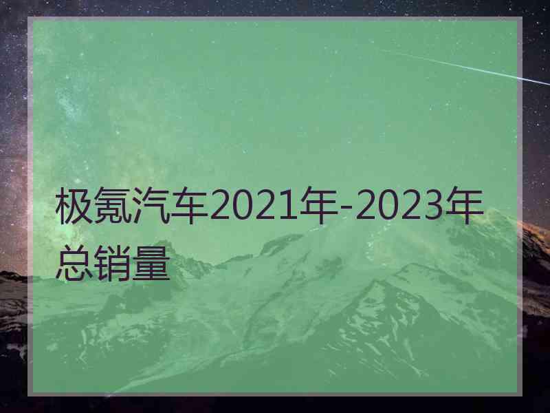 极氪汽车2021年-2023年总销量