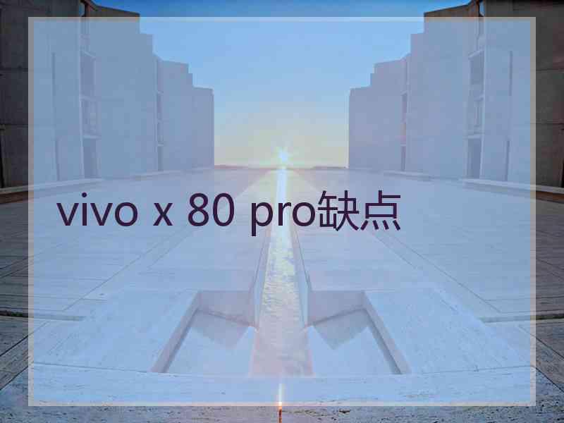 vivo x 80 pro缺点