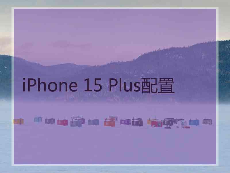 iPhone 15 Plus配置