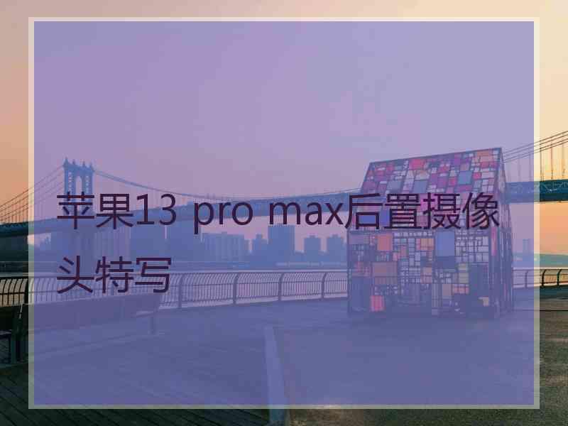 苹果13 pro max后置摄像头特写